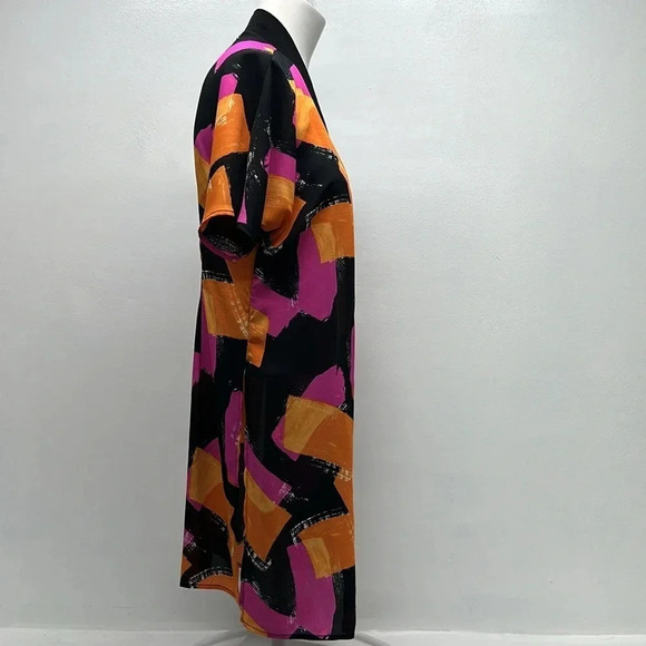 Joseph Ribkoff Cardigan Topper Jacket Short Sleeve Black Colorful New NWT Size 4 - Picture 3 of 10